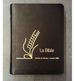 Bible Semeur Luxe - Couverture cuir vachette authentique souple noire