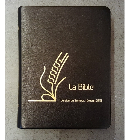 Bible Semeur Luxe - Couverture cuir vachette authentique souple noire