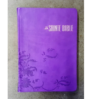 Bible Segond 1910 - Couleur parme avec motifs arabesques concaves