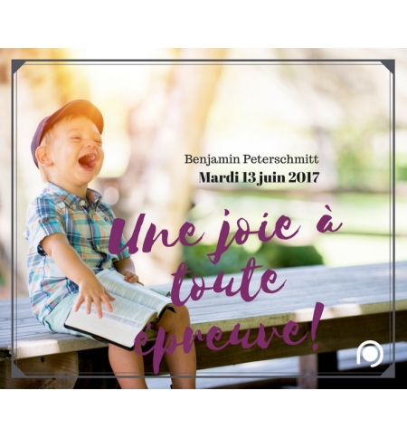 Une joie à toute épreuve - Benjamin Peterschmitt Louange Une joie à toute épreuve - Benjamin Peterschmitt Louange