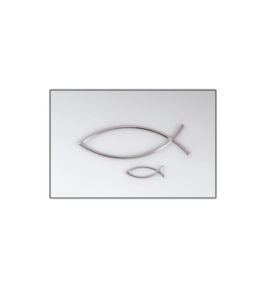 Autocollant 2 poissons relief argentée