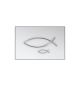 Autocollant 2 poissons relief argentée