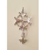 Pendentif croix huguenote - Argent 925% rhodié 27x15mm
