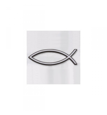 Autocollant - Ichthus argenté en relief