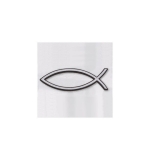 Autocollant - Ichthus argenté en relief