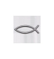 Autocollant - Ichthus argenté en relief