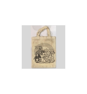 Sac en coton à colorier avec le dessin de l'Arche de Noé