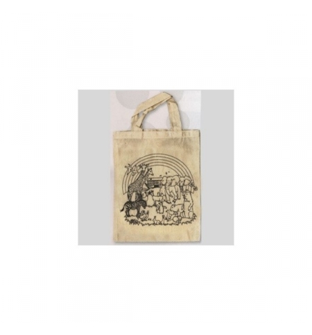 Sac en coton à colorier avec le dessin de l'Arche de Noé Sac en coton à colorier avec le dessin de l'Arche de Noé