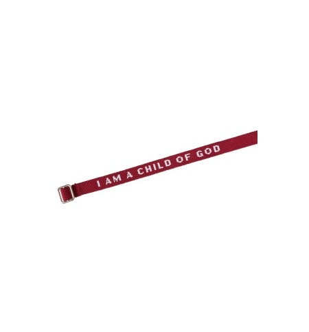Bracelet tissé "I am a child of God" bordeau