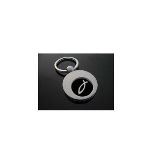 Porte-cles metal jeton ichtus