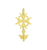  Pendentif croix Huguenote Plaque Or 3µm - 27x15mm