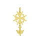  Pendentif croix Huguenote Plaque Or 3µm - 27x15mm