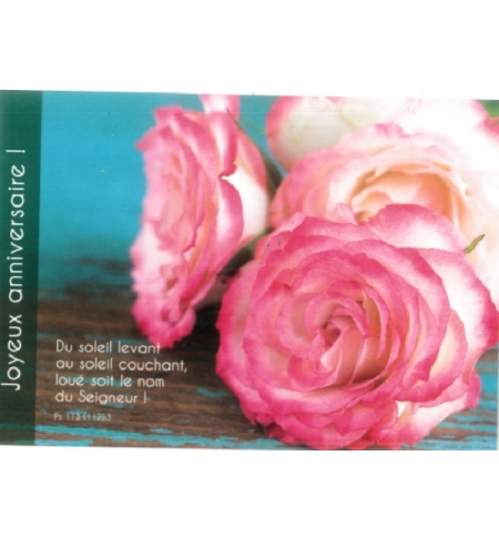 Carte "Anniversaire" avec verset Carte "Anniversaire" avec verset