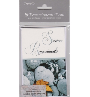 Cartes Condoléances Remerciements (paquet de 5 cartes)