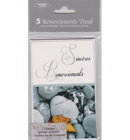 Cartes Condoléances Remerciements (paquet de 5 cartes) Cartes Condoléances Remerciements (paquet de 5 cartes)