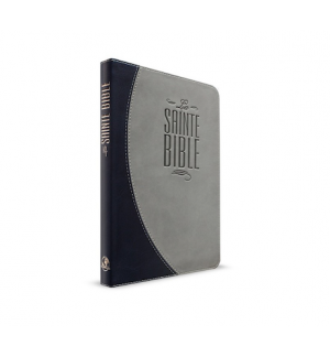 Bible Souple Duo Bleu-Nuit Et Gris FE Et Onglets fermeture éclaire