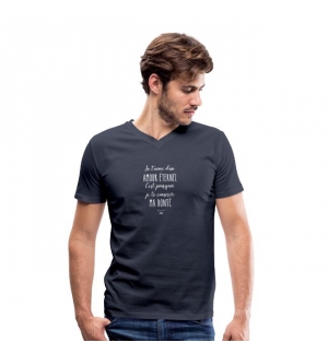 T-shirt manches courtes hommes "Je t'aime d'un amour éternel" Marine