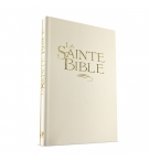Bible confort rigide blanc, tranche or Esaie 55