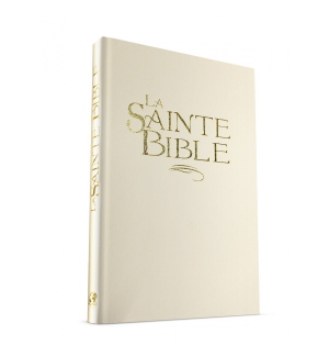 Bible confort rigide blanc, tranche or Esaie 55