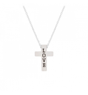 Collier avec pendentif croix "Love"