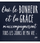T-Shirt bébé manches courtes Bleu marine : Oui le bonheur et la grâce m'accompag
