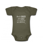 Body bébé manches courtes vert olive : Oui le bonheur et la grâce m'accompag