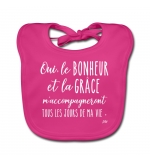 Bavoir bébé Rose : Oui le bonheur et la grâce m'accompagne