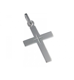 Croix lisse - Argent 925% rhodié - 20mm
