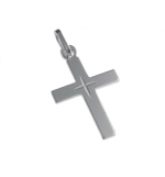 Croix lisse - Argent 925% rhodié - 20mm