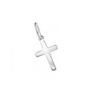  Croix lisse - Argent 925% rhodié - 10mm