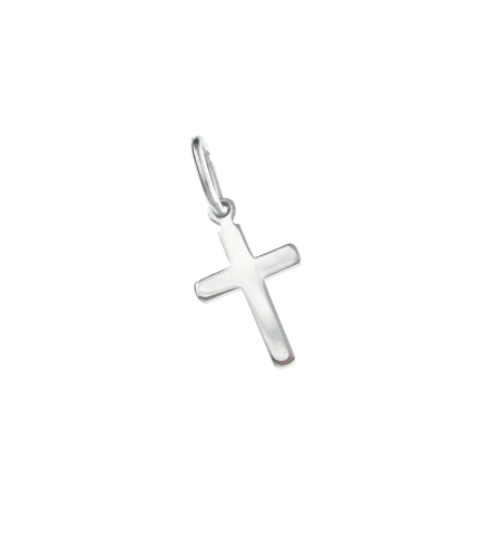 Croix lisse - Argent 925% rhodié - 10mm Croix lisse - Argent 925% rhodié - 10mm