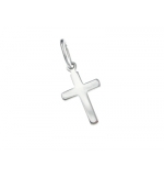  Croix lisse - Argent 925% rhodié - 10mm