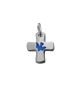 Croix colombe/bleu - Argent 925% rhodié - 16mm