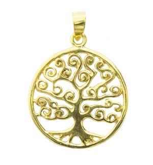 Médaille Arbre de Vie - Argent 925% 3µm Plaqué Or