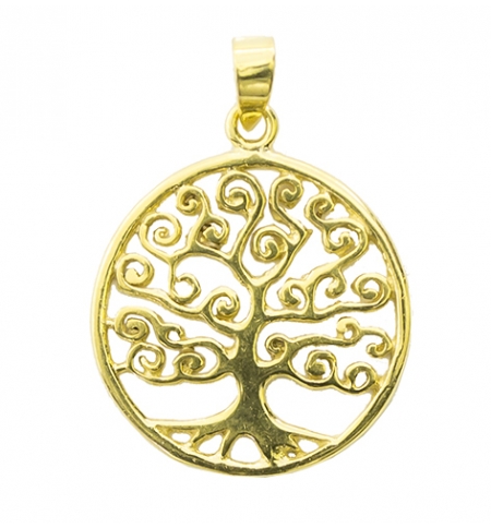 Médaille Arbre de Vie - Argent 925% 3µm Plaqué Or
