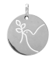 Médaille Colombe de Paix - argent 925% rhodié ø 18mm