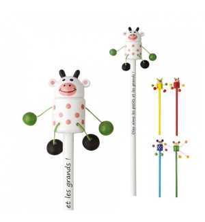Crayons à papier avec animaux