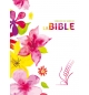 Bible, Version du Semeur 2015, textile rigide fleurs, tranche blanche