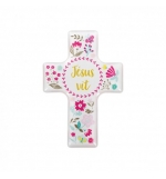 Magnet décoratif Croix "Jésus vit"
