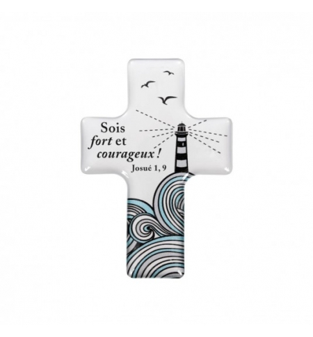 Magnet décoratif Croix "Sois forts et courageux" Magnet décoratif Croix "Sois forts et courageux"