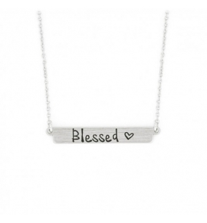 Collier avec pendentif plaque "Blessed"