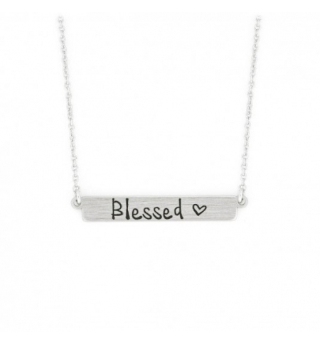 Collier avec pendentif plaque "Blessed"