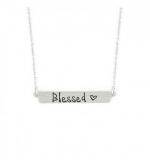 Collier avec pendentif plaque "Blessed"