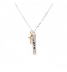 Collier avec croix dorée et plaque "Love"