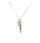 Collier avec croix dorée et plaque "Love"