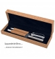 Coffret d'écriture stylo bille + roller métal en liège