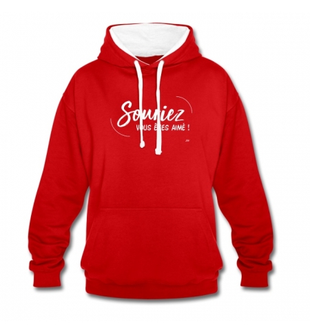 Sweat-shirt contraste - Souriez, vous êtes aimé ! 