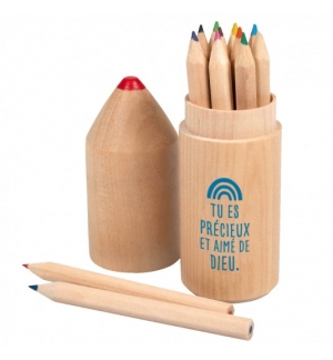 Etui 12 crayons de couleur et texte
