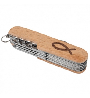 Couteau de poche en bois d'hêtre (11 fonctions)