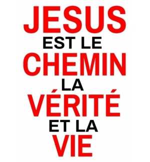 Autocollant Jésus est le chemin, la vérité et la vie 10 cm